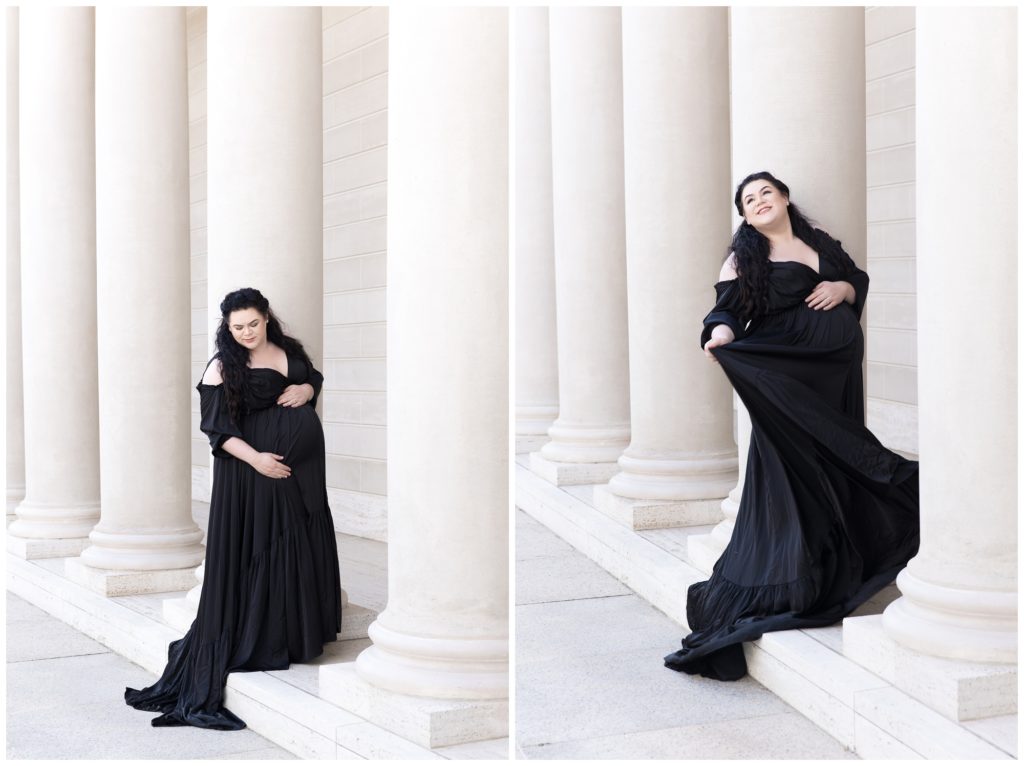 maternity photography black gown